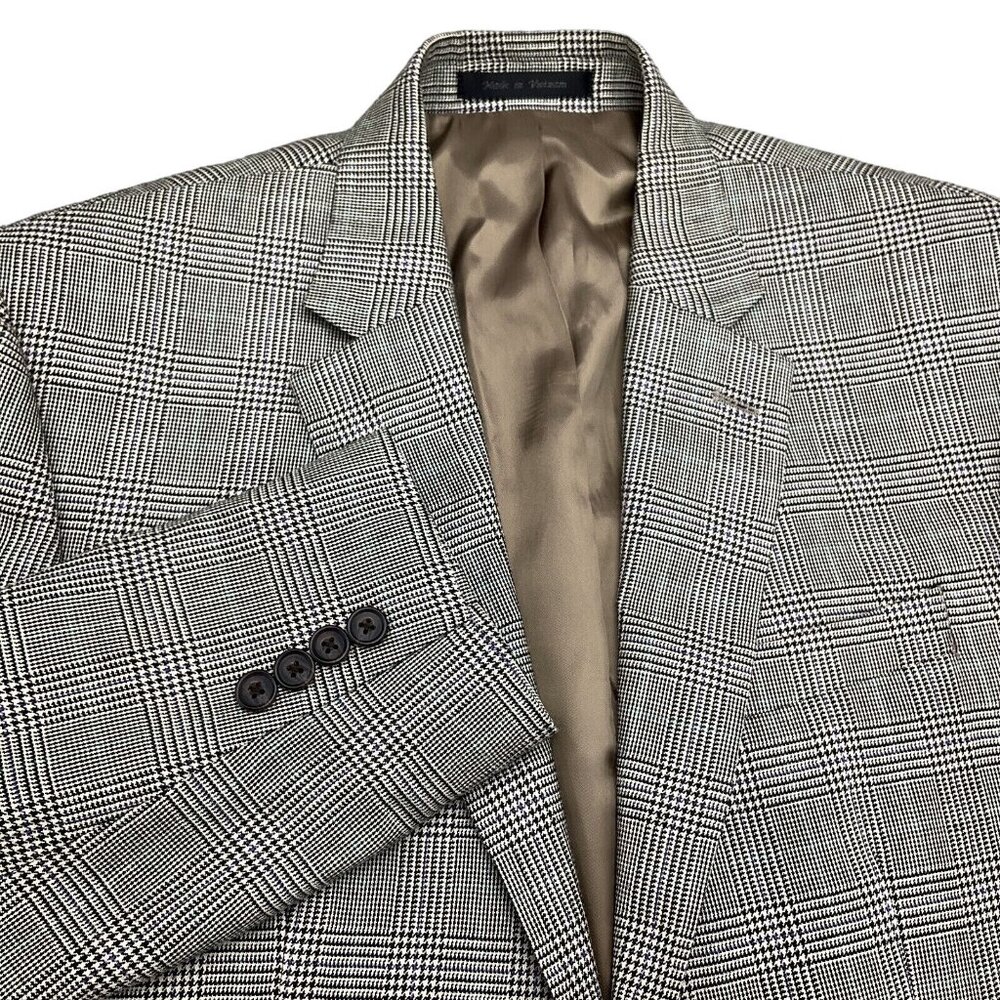 Lauren Ralph Lauren Blazer Men 40R Purple Tan‎ Prince Edward Plaid Silk Wool